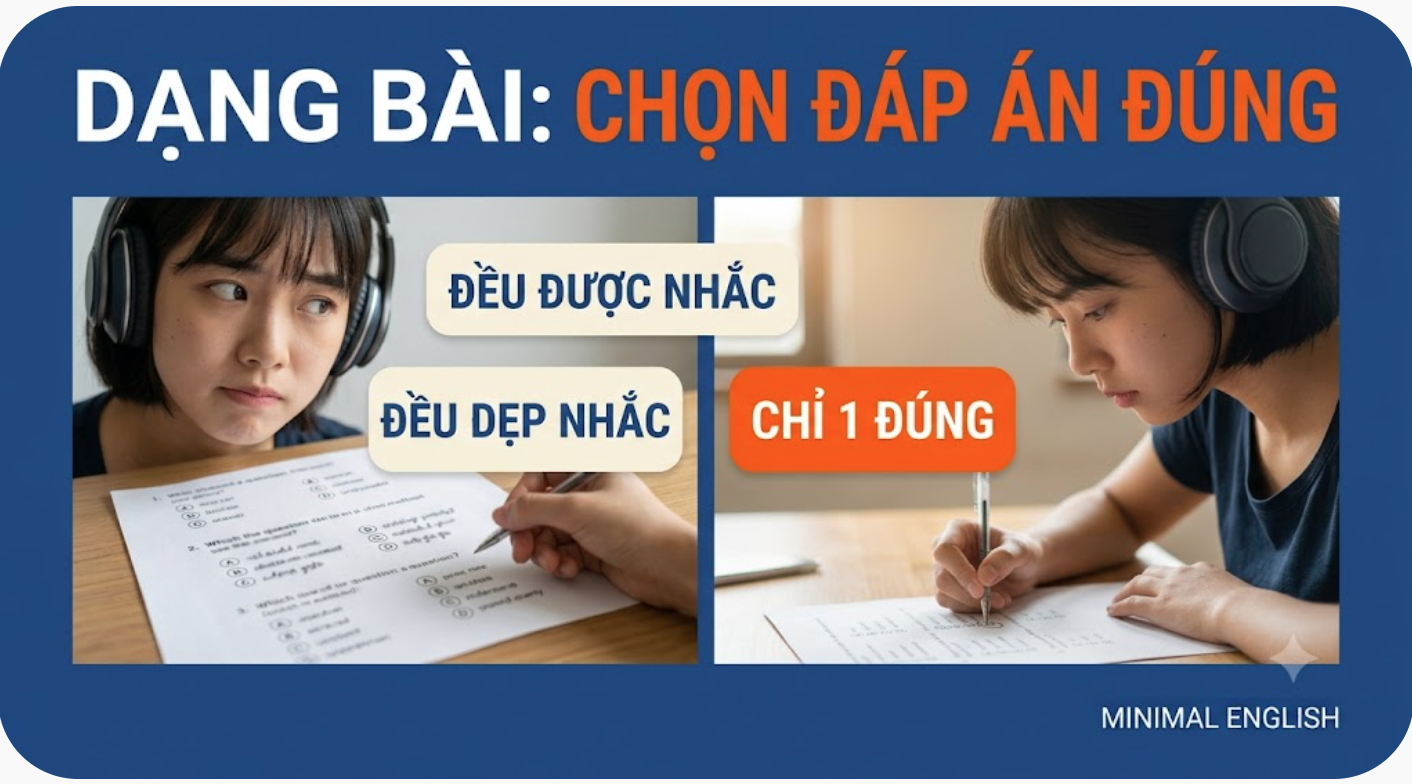 Dạng bài: Chọn đáp án đúng